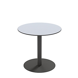 meet by Paperflow Outdoor-Tisch Cross, rund, Tellerfuß, Ø 800 x H 750 mm, grau/mattschwarz