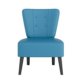 meet by Paperflow Sessel BRIGHTON, 4-Fussgestell, Sitz- und Rückenpolsterung, B 650 x T 490 x H 410 mm, blau/schwarz