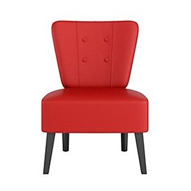 meet by Paperflow Sessel BRIGHTON, 4-Fussgestell, Sitz- und Rückenpolsterung, B 650 x T 490 x H 410 mm, rot/schwarz