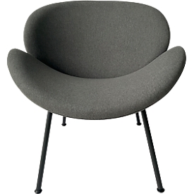 meet by Paperflow Sessel  SMILE, Polyurethanschaum, bis 120 kg, Stahl & Polyester, schwarz & anthrazit