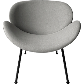 meet by Paperflow Sessel  SMILE, Polyurethanschaum, bis 120 kg, Stahl & Polyester, schwarz & grau