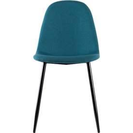 meet by Paperflow shell chair, upholstered, 100% polyester, steel frame, seat height 480 mm, set of 2, black/petrol