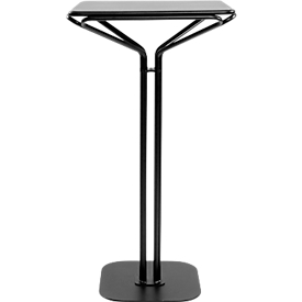 Meet by Paperflow Stehtisch Bistro, Stahlgestell mit Metall-Platte, mit Standfuss, B 600 x T 600 x H 1100 mm, schwarz