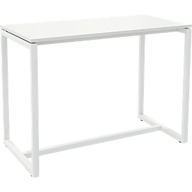 meet by Paperflow Stehtisch Easy Desk, aus Metall, mit Bodenausgleichsschrauben, H 1100 mm, desinfektionsmittelbeständig, weiß/weiß