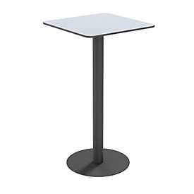 meet by Paperflow Table d'extérieur Cross, carrée, pied assiette, L 600 x P 600 x H 1100 mm, gris/noir mat