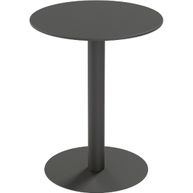 meet by Paperflow table d'extérieur Cross, ronde, pied assiette, Ø 600 x H 750 mm, noir/noir mat