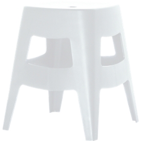 meet by Paperflow Tabouret de bar BELLINI, hauteur d'assise 46 mm, piètement 4 pieds, polypropylène, blanc, 2 pièces
