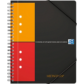 Meetingbook Oxford International A5+, dubbelspiraalgebonden, geruit, 80 vel, SKRIBZEE®-comp., 5 stuks.