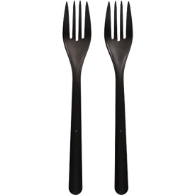 Mehrweg-Besteck Papstar, Gabeln, 50 St., spülmaschinengeeignet, Bio-PP, schwarz