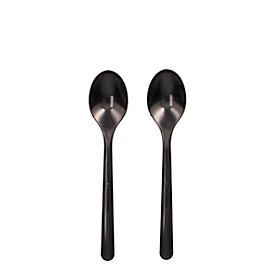 Mehrweg-Besteck Papstar, Kaffeelöffel, 50 St., spülmaschinengeeignet, Bio-PP, schwarz