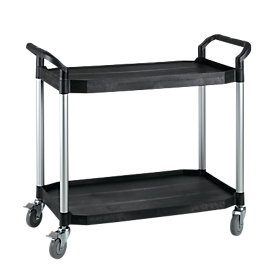 Mehrzweck-Tischwagen, 2 Etagen, 1100 x 520 mm, schwarz