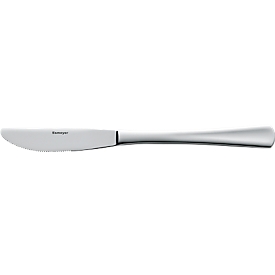 Menu knife Stockholm, monobloc knife with serrated blades, stainless steel, mirror polished, chrome silver, 12 pieces