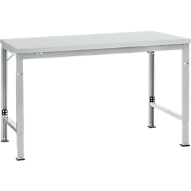 Mesa básica Manuflex UNIVERSAL especial, 1500 x 1000 mm, melamina gris luminoso, gris luminoso