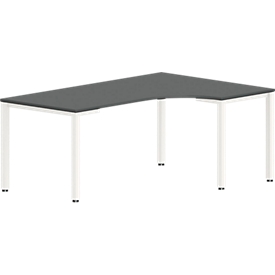 Mesa de forma libre NEVADA, An 1800 x P 1200/800 x Al 740 mm, cuadrado, gris oscuro/blanco 