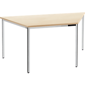 Mesa de reuniones, trapecial 1600 x 800 mm, acabado en arce