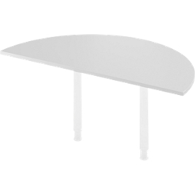 Mesa extensible, Ø 1600 mm, gris claro/blanco