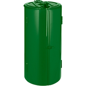 Metalen afvalzakhouder, 120 l, Ø 500 x H 1000 mm, groen