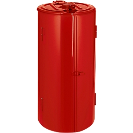 Metalen afvalzakhouder, 120 l, Ø 500 x H 1000 mm, rood