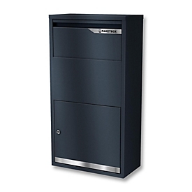 Metzler Avalon 3 pakketbox, voor pakketten tot maat S, afsluitbaar, B 440 x D 220 x H 822 mm, staal, antracietgrijs RAL 7016