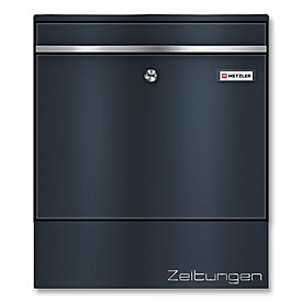 Metzler Boîte aux lettres BK212-RE-ZF, plaque nominative interchangeable, compartiment à journaux séparé, verrouillable, L 390 x P 116 x H 433 mm, acier, gris anthracite RAL 7016