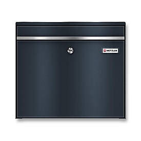Metzler brievenbus BK212-RE, verwisselbaar naamplaatje, uitneembeveiliging, afsluitbaar, B 390 x D 116 x H 343 mm, staal, antracietgrijs RAL 7016