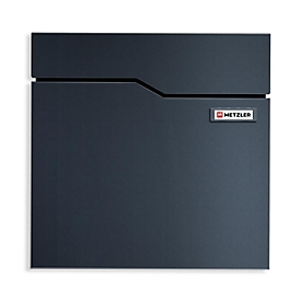 Metzler Hoffmann brievenbus, verwisselbaar naamplaatje, 2-zijdig krantenvak, afsluitbaar, B 370 x D 105 x H 370 mm, staal, antracietgrijs RAL 7016