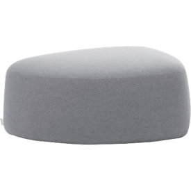 Meubles rembourrés Leyform GOGO Pouf, moyen, ovale, L 980 x P 910 x H 390 mm, avec patins, revêtement tissu, gris