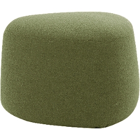 Meubles rembourrés Leyform GOGO Pouf, petit, ovale, L 550 x P 515 x H 440 mm, avec patins, revêtement tissu, vert mousse