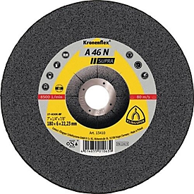 Meule d'ébarbage A 46 N Supra D125xS6mm courbé.alu.perçage.22,23mm