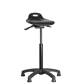 MeyChair Stehhilfe AF0, mit Gleitern, Sitzhöhe 610-880 mm, bis 120 kg, PU-Schaum, schwarz