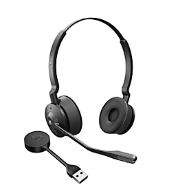 Micro-casque DECT Jabra Engage 55 Stereo, sans fil, adaptateur USB-A, compatible avec MS Teams, jusqu'à 13 heures de batterie