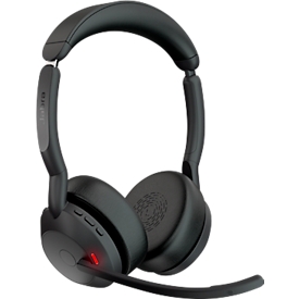 Micro-casque Jabra Evolve2 55, station de charge, portée jusqu'à 30 m, jusqu'à 10 h, optimisé pour les équipes MS, stéréo, noir