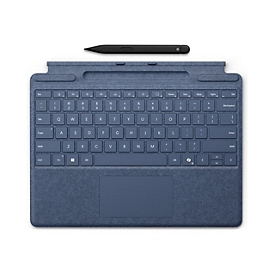 Microsoft Surface Pro Keyboard - Tastatur - mit Trackpad, Beschleunigungsmesser, Surface Slim Pen 2 Ablage- und Ladeschale - QWERTZ - Deutsch/Österreichisch - Saphir - mit Slim Pen 2 - für Microsoft Surface Pro 8, Pro 8 for Business, Pro 9, Pro 9 ...