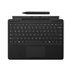 Microsoft Surface Pro Keyboard - Tastatur - mit Trackpad, Beschleunigungsmesser, Surface Slim Pen 2 Ablage- und Ladeschale - QWERTZ - Deutsch/Österreichisch - Schwarz - mit Slim Pen 2 - für Microsoft Surface Pro 8, Pro 8 for Business, Pro 9, Pro 9...
