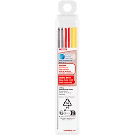 Mine de rechange Edding 8881, pour marqueur de construction à trou profond 8880, couleurs assorties, largeur de trait 1-3 mm, malléable, 6 pièces