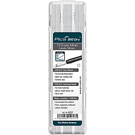 Mines de rechange universelles BIG Dry FOR ALL Pica, 5 mm, soluble dans l'eau, avec étui, blanc, 12 p.