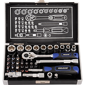 Mini-dopsleutel- en bit-box, 1/4" maat, 38-delig