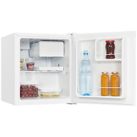 Mini Kühlschrank exquisit KB45-0-10 E, 70 W, 43 l, 41 dB, 2 Fächer/1 Gefrierfach/2 Türfächer, Türanschlag wechselbar, B 440 x T 470 x H 510 mm, weiß