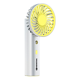 Mini ventilateur Air Fresh avec humidification, 3 vitesses, 15 ml/h, 3,5 W, USB, L 76 x P 55 x H 166 mm, gris. jaune