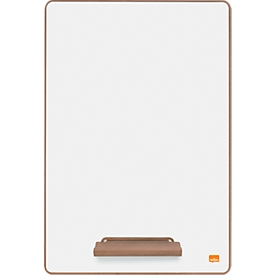 Mini-Whiteboard Nobo, Format A4, beidseitig nutzbar, magnethaftend, beschreibbar, abnehmbarer Ständer, Ablageschale, B 210 x T 5 x H 297 mm, weiß