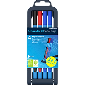 Mix set ballpoint pen Slider Edge XB, box of 4