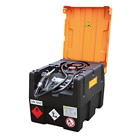 Mobiel benzinestation CEMO KS-Mobil EASY, met handpomp en scharnierend deksel, 190 l benzinetank, polyethyleen, ATEX, B 800 x D 600 x H 610 mm