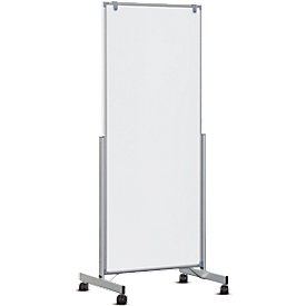 Mobiel whiteboard MAULpro easy2move, tweezijdig, magnetisch, dubbele zwenkwielen, 750 x 1800 mm