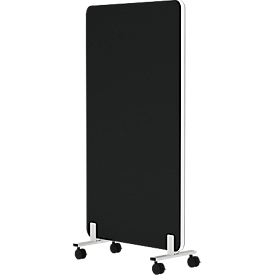 Mobile Akustik-Stellwand  Flex auf Rollen, 40 mm stark, B 800 x H 1400 mm, schwarz