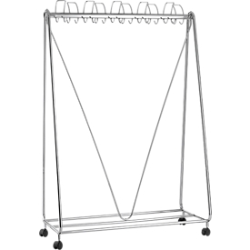 Mobile coat rack, W 1100 x D 510 x H 1680 mm, chrome