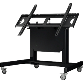 Mobile Displayhalterung eQLift TiltTec, für 1 Display bis 75 ″/bis 73 kg, elektrisch höhenverstellbar, um 90° neigbar, VESA, Metall, tiefschwarz RAL 9005