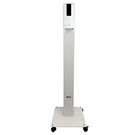 Mobile hygiene station Manuflex Proficlean Sensor S, W 400 x D 380 x H 1298 mm, with sensor dispenser, without drip tray, incl. hand disinfectant & batteries