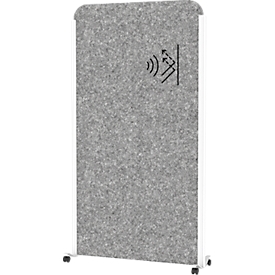 Mobile MAUL movable wall system MAULcocoon Akustik, W 1000 x H 1800 mm, dark gray surface, white