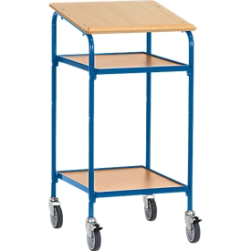 Mobile pedestal desk with 2 shelves, L 605 x W 695 x H 1195 mm