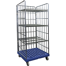 Mobile shelving unit, H 1800 x W 815 x D 724 mm, blue RAL 5010